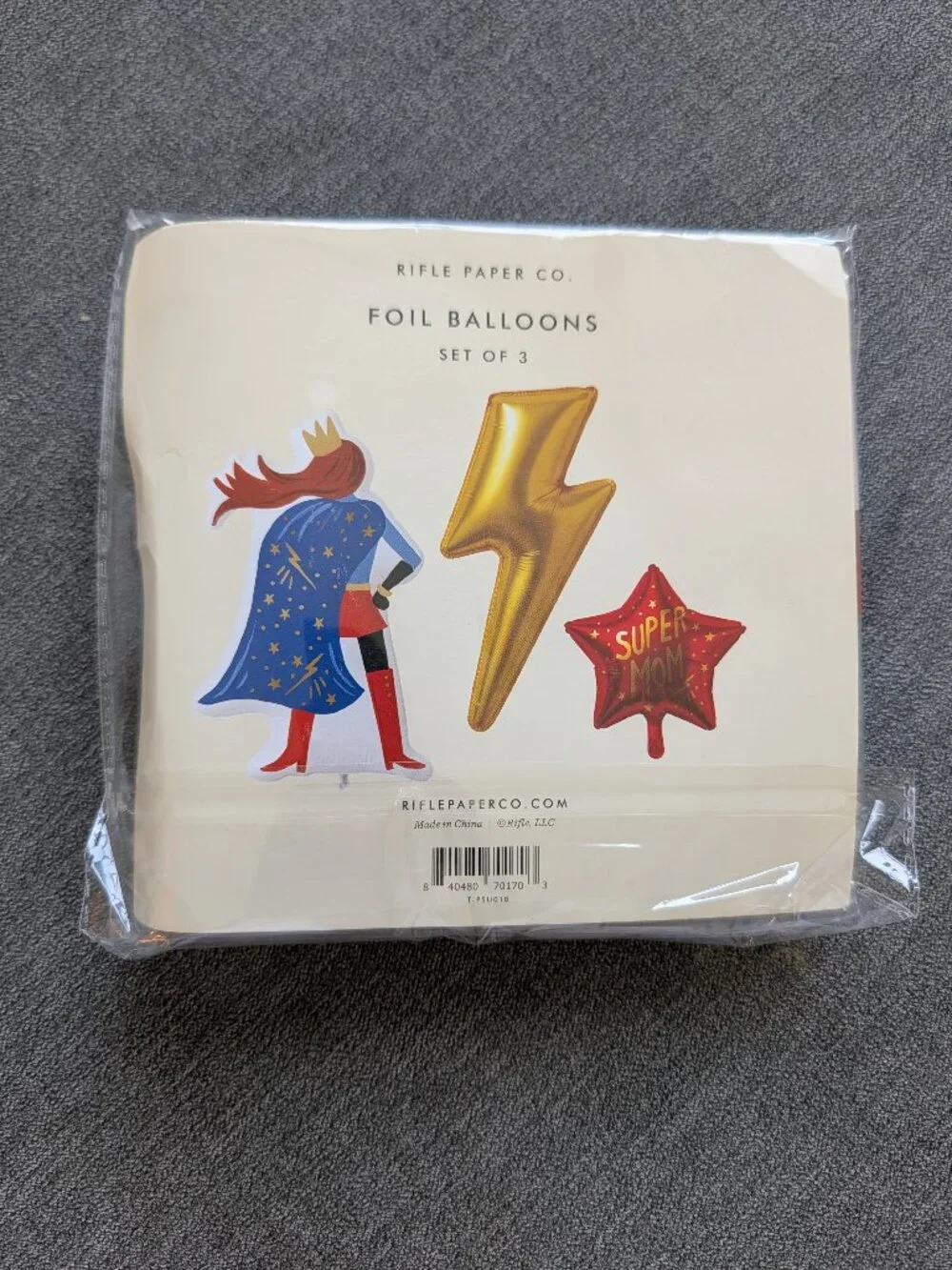 Rifle Paper Co. 3ct Super Mom Mother's Day Foil Balloon Bundle - Party Supplies